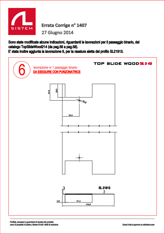 Aggiornamenti Top Slide Wood 214